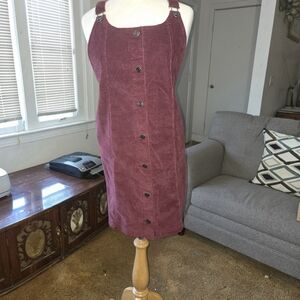 Celebrity Pink Corduroy Pinafore Dress NWT XXL Button Front